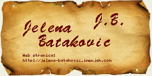 Jelena Bataković vizit kartica